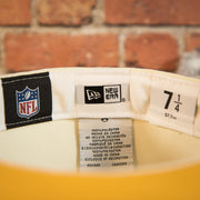 new era tag on the inside of the Philadelphia Eagles Throwback Veterans Stadium Side Patch Yellow UV 59Fifty Fitted Cap | Chrome/Red | CheeseSteak Pack Cap Swag Exclusive