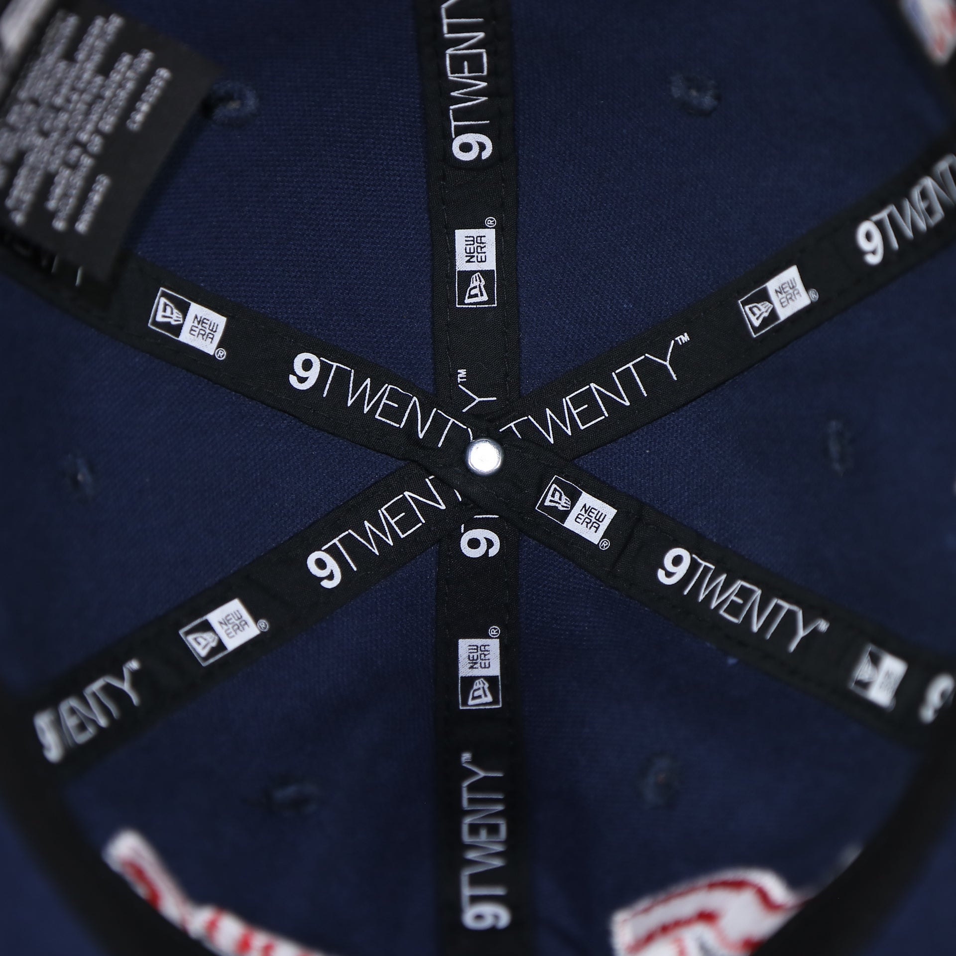 Taping on the interior of the Philadelphia 76ers 2022 City Edition Sixers Script Spectrum Side Patch 9Twenty Dad Hat