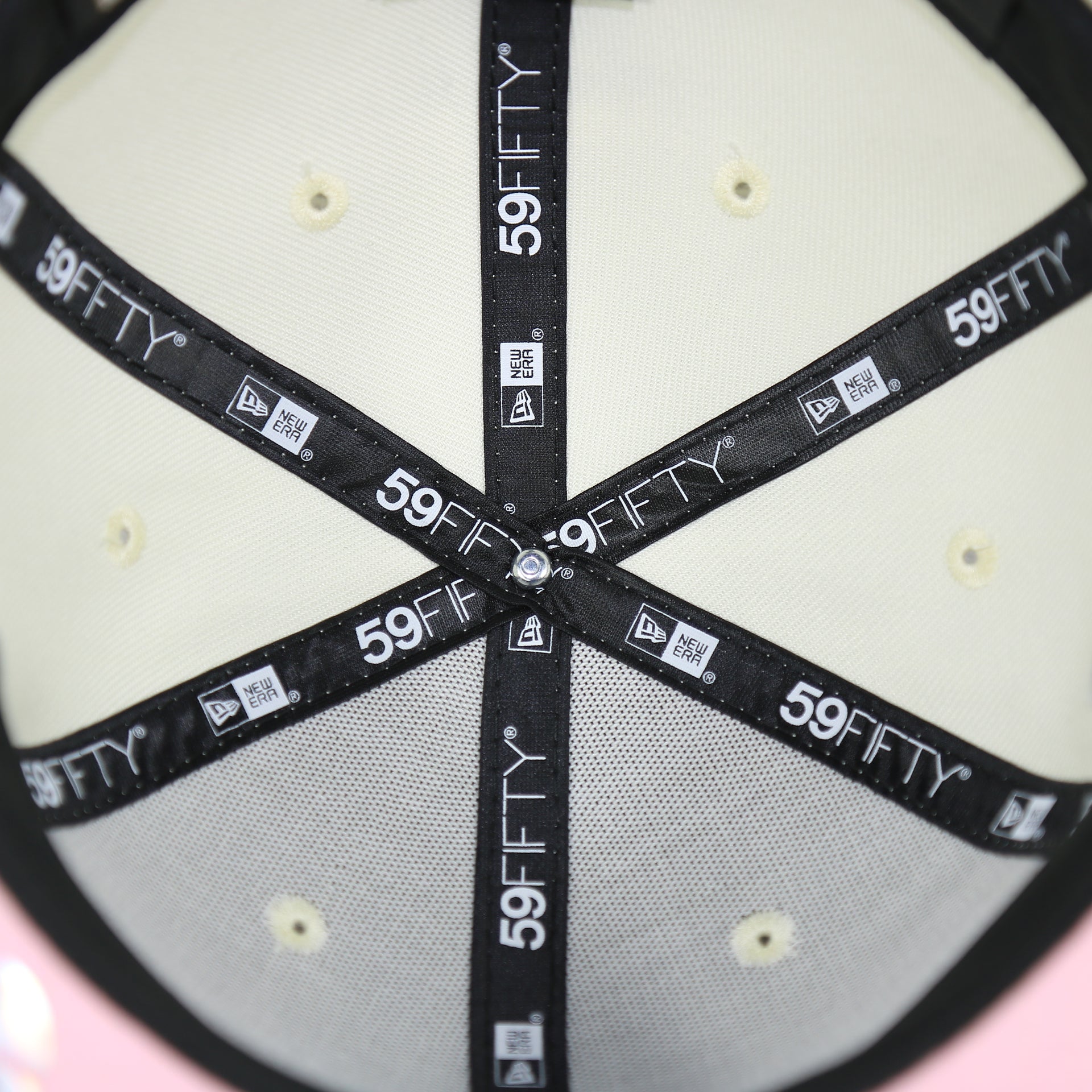 new era 59fifty taping on the Philadelphia Athletics 1929 World Series Side Patch Pink Bottom Chrome 59Fifty Fitted Cap | "The Athletics Pack"