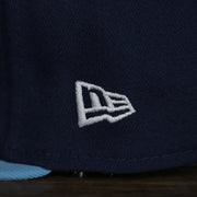new era logo on the Chicago Cubs MLB City Connect 2021 On-Field 9Fifty Blue Bottom Snapback | Navy Blue