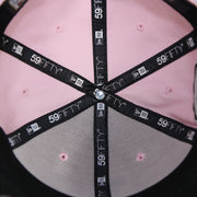 new era 59fifty taping on the Philadelphia Athletics 1910 World Series Side Patch Black Bottom Pink 59Fifty Fitted Cap | "The Athletics Pack"