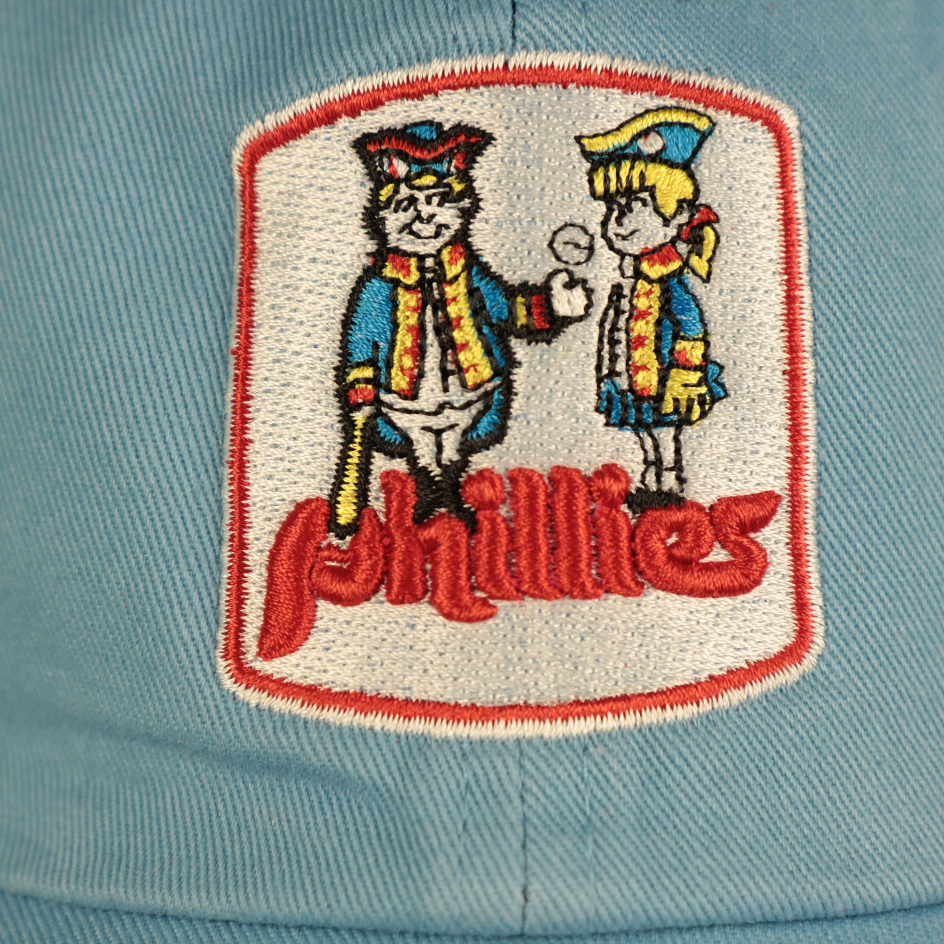 phil and phillys retro logo Philadelphia Phillies 1970 Quaker Logo Powder Blue Adjustable Dad Hat