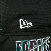 new era logo on the Eagles 2020 Training Camp Flexfit | Philadelphia Eagles 2020 On-Field Black Training Camp Stretch Fit