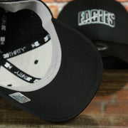 black under visor on the Eagles 2020 Training Camp Flexfit | Philadelphia Eagles 2020 On-Field Black Training Camp Stretch Fit
