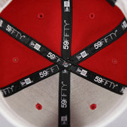 new era 59fifty taping on the Reds On-Field Grey Bottom Fitted Cap | Cincinnati Reds 1990 Game Worn World Series Side Patch Gray Under Brim 59Fifty Fitted Hat