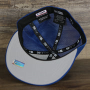 The underside of the New York Mets Onfield 2022 Batting Practice 59Fifty Trucker Hat