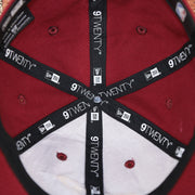 new era 9twenty taping on the Cavaliers Dad Hat | Cleveland Cavaliers Red Dad Hat | Adjustable | OSFM