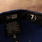 The size tag on the blue bottom fitted 59fifty for the New York Mets by New Era.