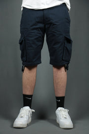front side of the Jordan Craig Bedrock Cargo Shorts Navy
