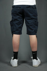 back side of the Jordan Craig Bedrock Cargo Shorts Navy