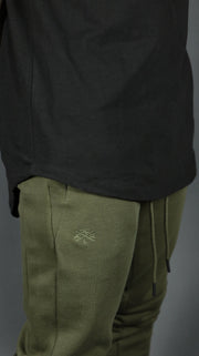 The black longline curved hem tshirt for men by Jordan Craig.
