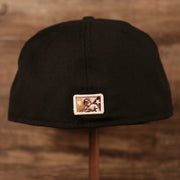 The Minor League Baseball logo on the back side of the gray bottom fitted Philly's cheesesteak with onions fitted cap.