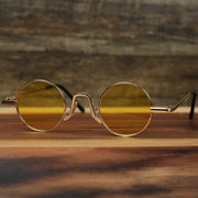 The Round Frames Yellow Lens Sunglasses with Gold Frame