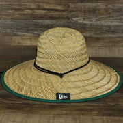 The wearer's left of the New York Jets On Field 2022 Summer Training Straw Hat | New Era OSFM