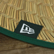 The New Era tag on the New York Jets On Field 2022 Summer Training Straw Hat | New Era OSFM