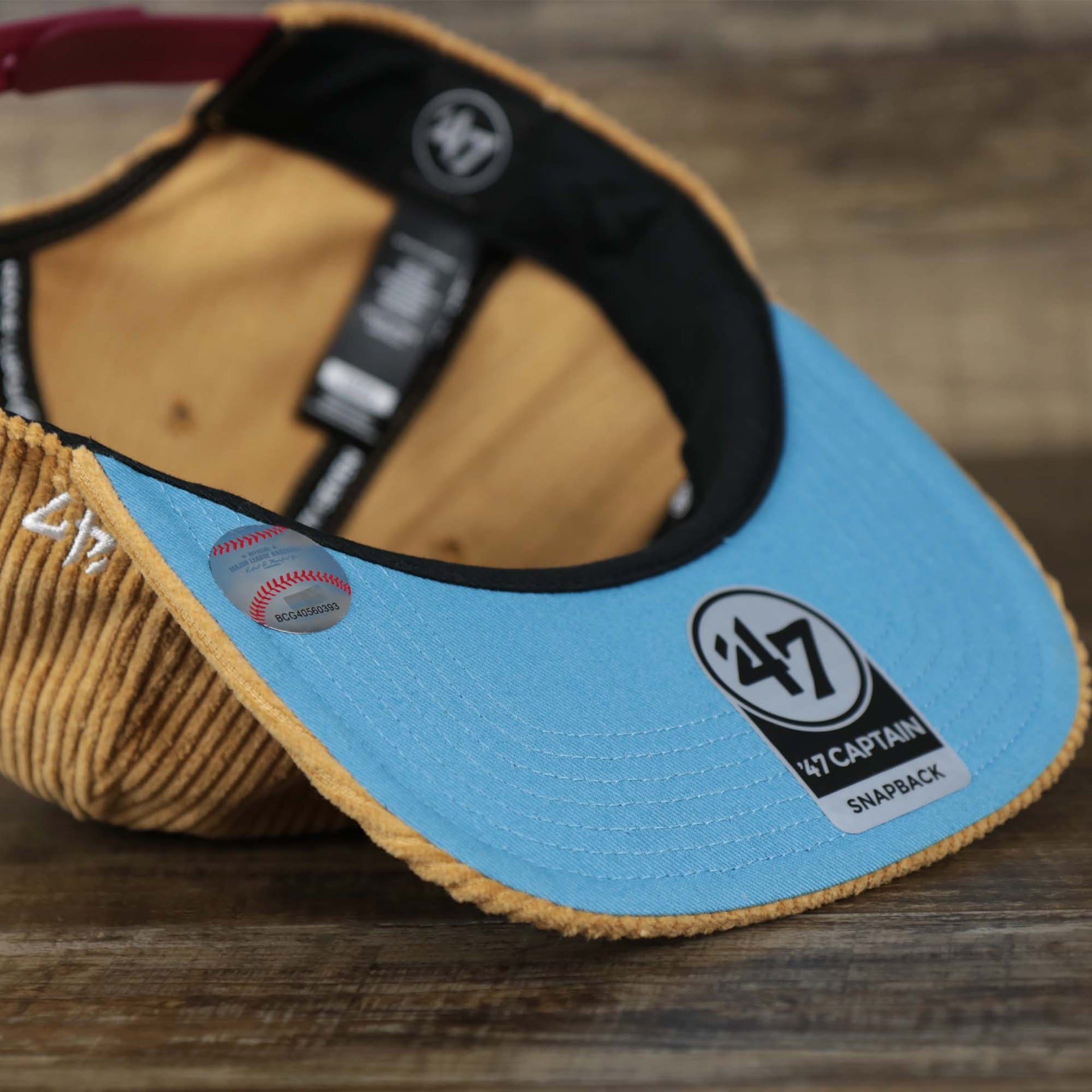 The undervisor on the Corduroy Philadelphia Phillies Cooperstown Snapback | 47 Brand Khaki