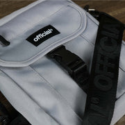 The front of the Essential Nylon Shoulder Bag Streetwear with Mesh Pocket | Official Gray