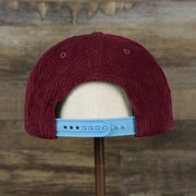 The backside of the Corduroy Philadelphia Phillies Cooperstown Snapback | 47 Brand Dark Maroon