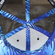 The inside of the New York Yankees Metallic All Star Game MLB 2022 Side Patch 9Fifty Mesh Snapback | ASG 2022 Navy Blue Trucker Hat