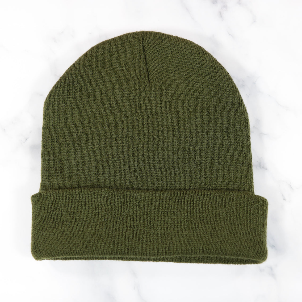 Heavyweight Cuffed Olive Green Winter Knit Beanie