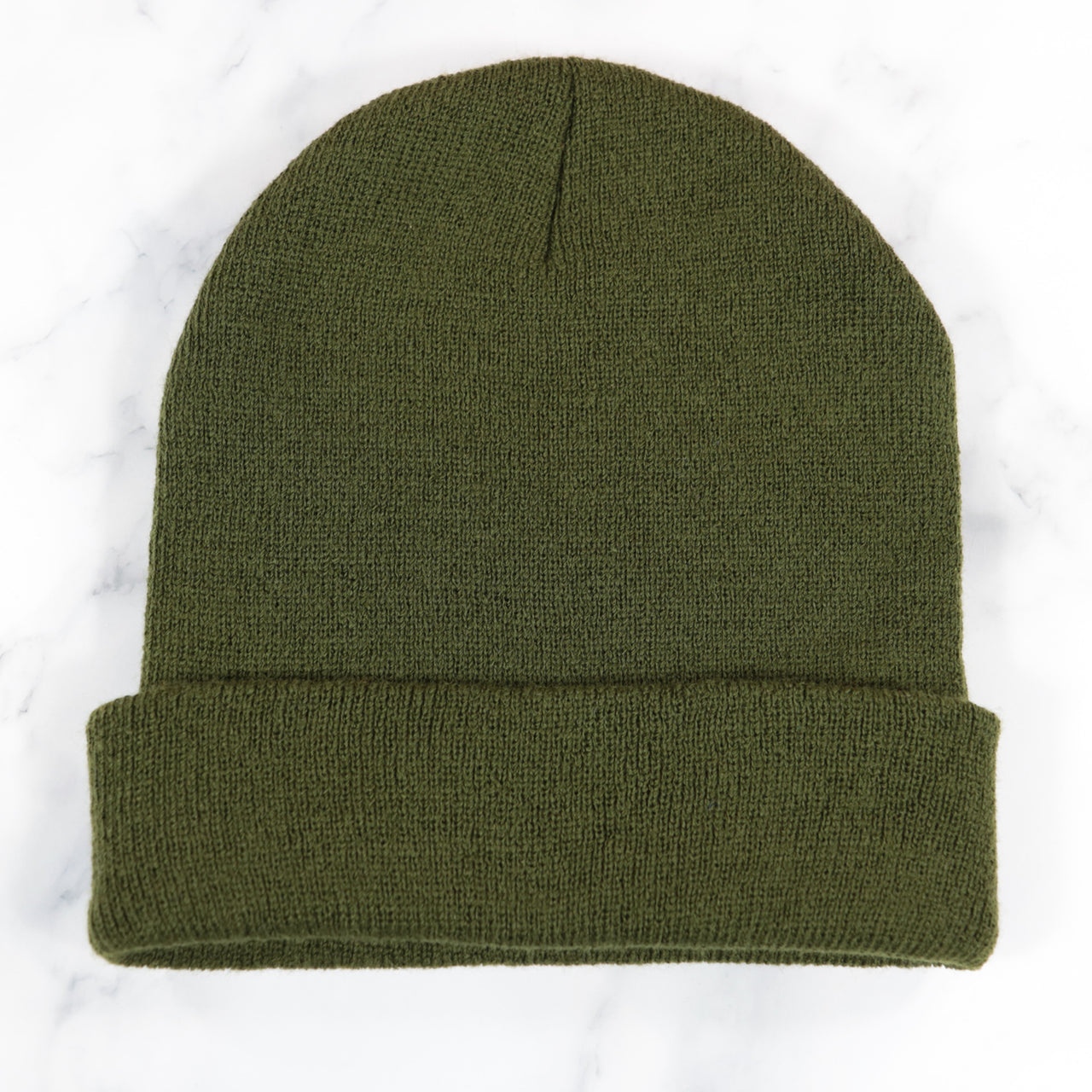 Heavyweight Cuffed Olive Green Winter Knit Beanie