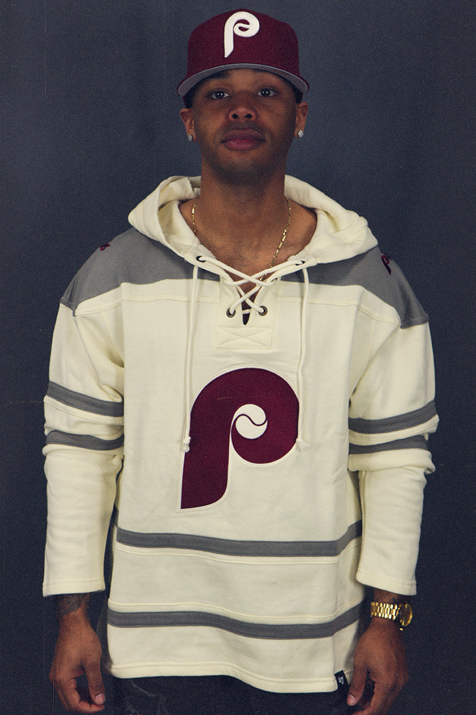 47 Philadelphia Phillies Mens Maroon Superior Lacer Fashion Hood