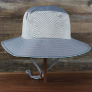 The backside of the Throwback Philadelphia Eagles Panama Pail Bucket Hat | 47 Brand, Gray