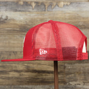 The wearer's left on the New York Yankees Metallic All Star Game MLB 2022 Side Patch 9Fifty Mesh Snapback | ASG 2022 Navy Blue Trucker Hat