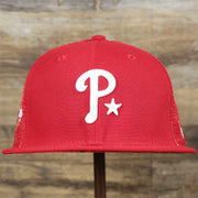 The front of the New York Yankees Metallic All Star Game MLB 2022 Side Patch 9Fifty Mesh Snapback | ASG 2022 Navy Blue Trucker Hat