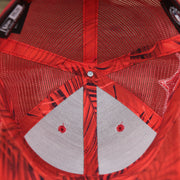 The inside of the Philadelphia Phillies Metallic All Star Game MLB 2022 Side Patch 9Forty Mesh Trucker | ASG 2022 Red Trucker Hat