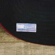 MLB authentic collection sticker on the Philadelphia Phillies 2019 Logo Black Bottom | Maroon 59Fifty Fitted Cap