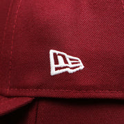 new era logo on the Philadelphia Phillies 2019 Logo Black Bottom | Maroon 59Fifty Fitted Cap