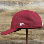 new era logo on the Philadelphia Phillies 2019 Logo Black Bottom | Maroon 59Fifty Fitted Cap