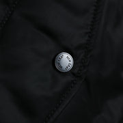 A custom metal button with the New Era Wordmark on the Cooperstown Philadelphia Phillies MLB Patch Alpha Industries Reversible Bomber Jacket With Camo Liner | Black Bomber Jacket