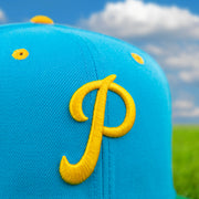 Close up o fthe Phillies logo on the Philadelphia Phillies Cooperstown "Ice Cream Pack" 1952 All Star Game Side Patch 59Fifty Fitted Cap | Cap Swag Exclusive