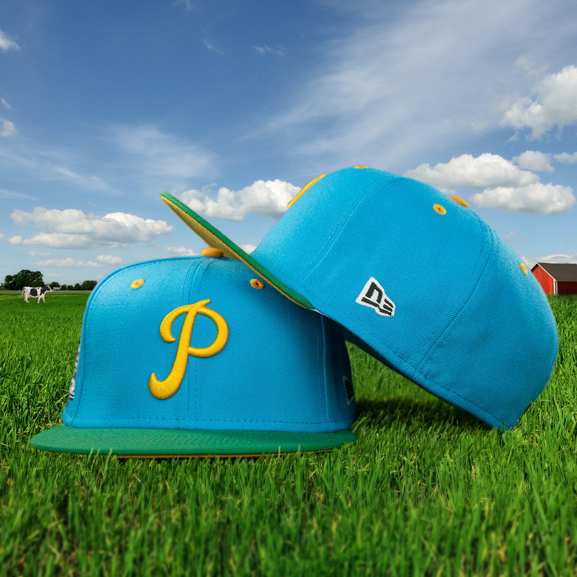 Wearer's left and front of the Philadelphia Phillies Cooperstown "Ice Cream Pack" 1952 All Star Game Side Patch 59Fifty Fitted Cap | nohiosafariclub Exclusive