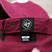 The 47 Brand Tag on the Cooperstown Philadelphia Phillies White Cooperstown Logo Dad Hat | Cardinal Dad Hat