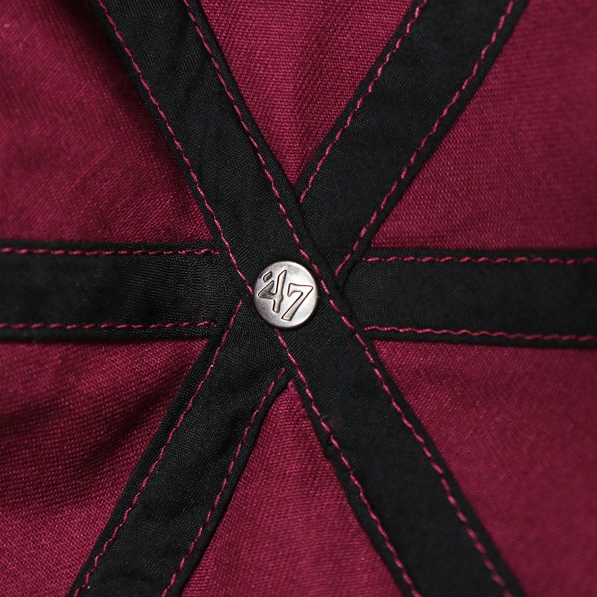 The 47 Brand Engraved Metallic Button on the Cooperstown Philadelphia Phillies White Cooperstown Logo Dad Hat | Cardinal Dad Hat