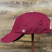 The wearer's left on the Cooperstown Philadelphia Phillies White Cooperstown Logo Dad Hat | Cardinal Dad Hat