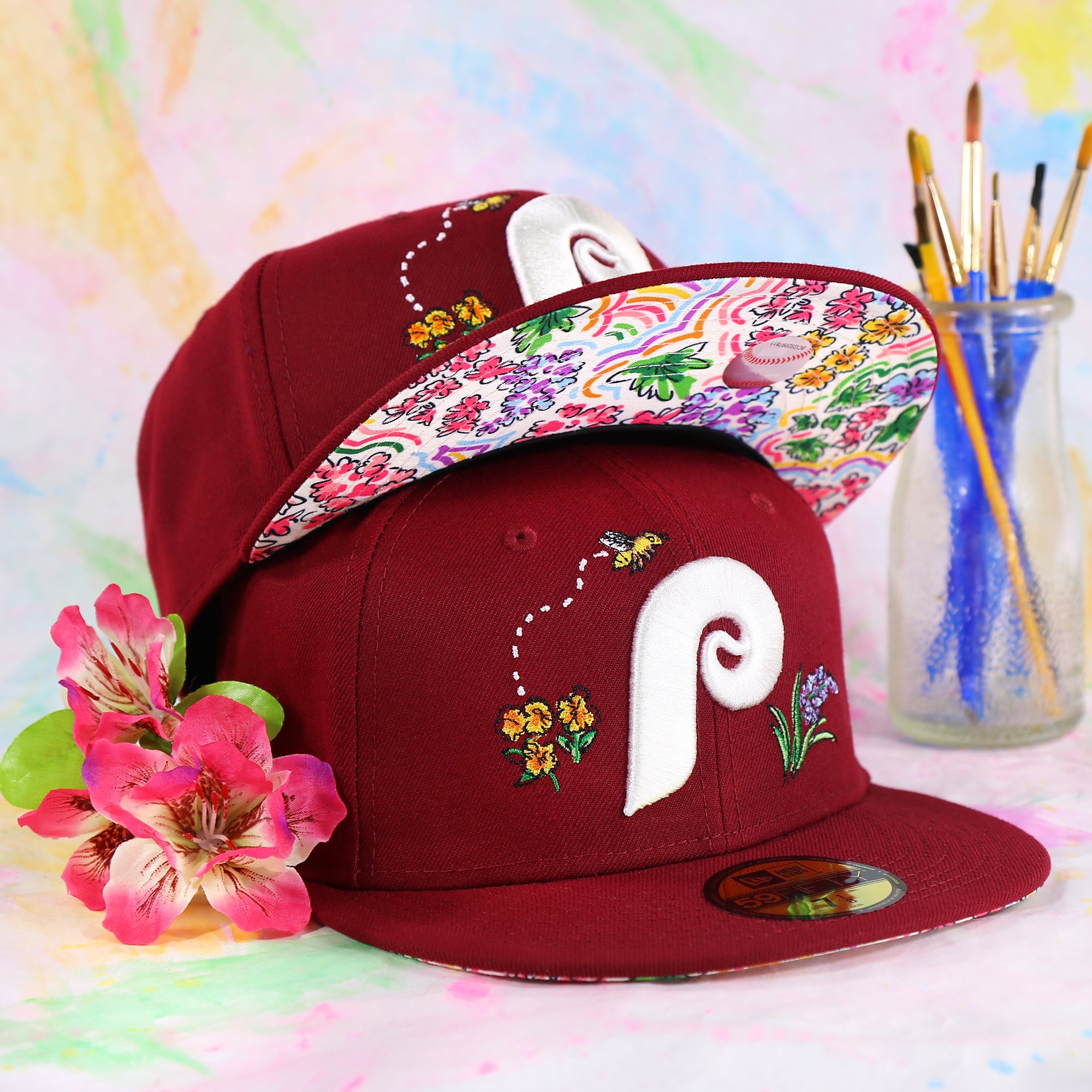 Philadelphia Phillies MLB Flower Red 59FIFTY Fitted Cap