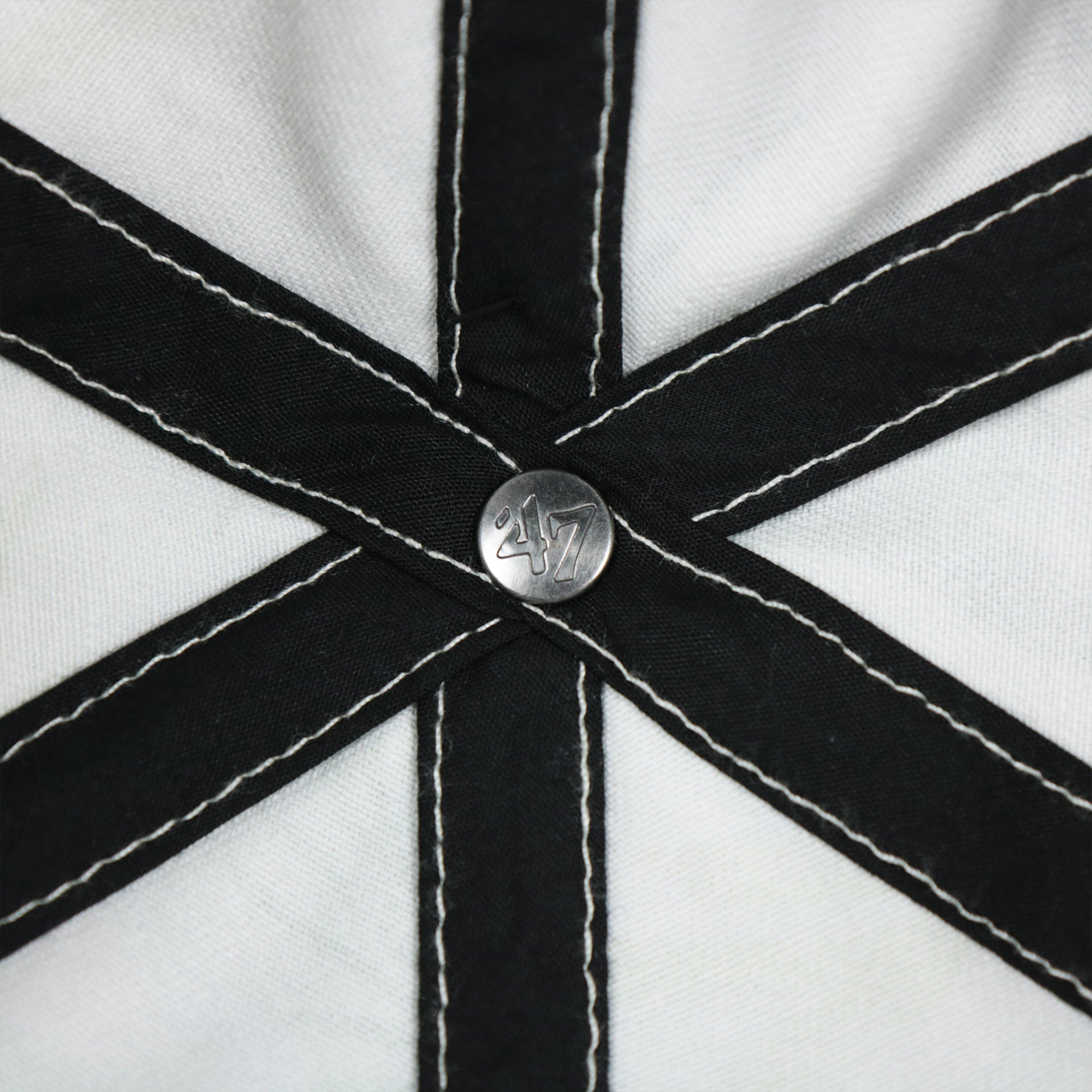 The 47 Brand Engraved Button on the Women’s Philadelphia Phillies Floral Print Gray Bottom Dad Hat | White Dad Hat