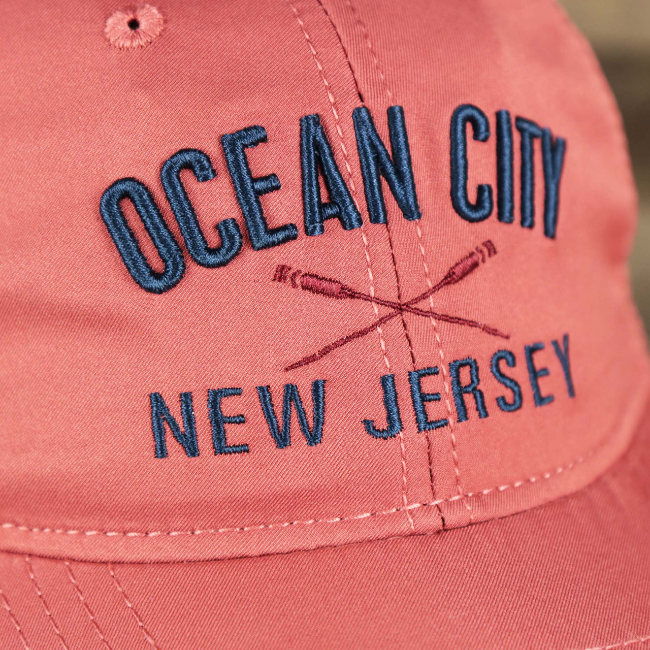 Ocean City New Jersey Boat Oars Dad Hat | League Legacy Red