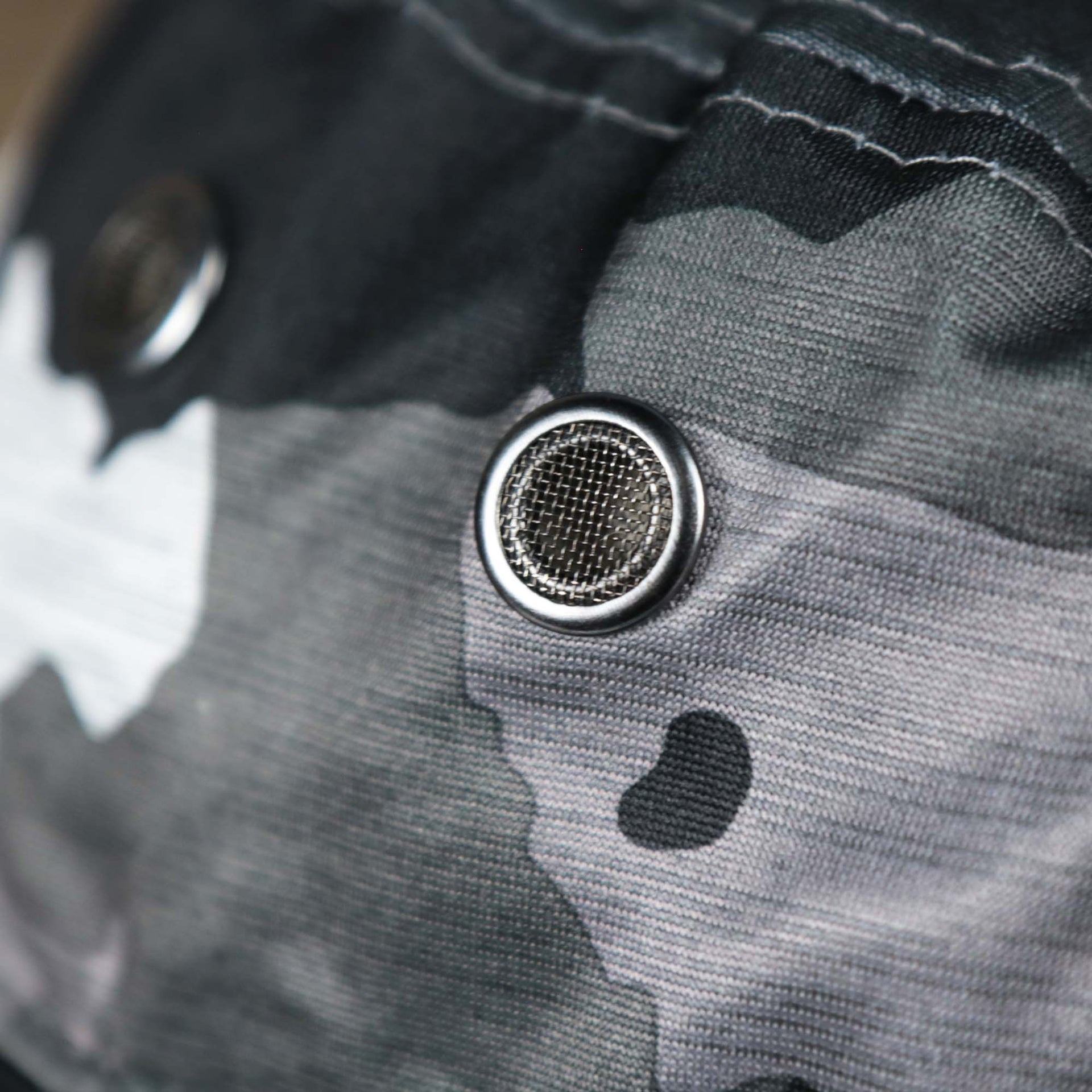 The mesh holes on the