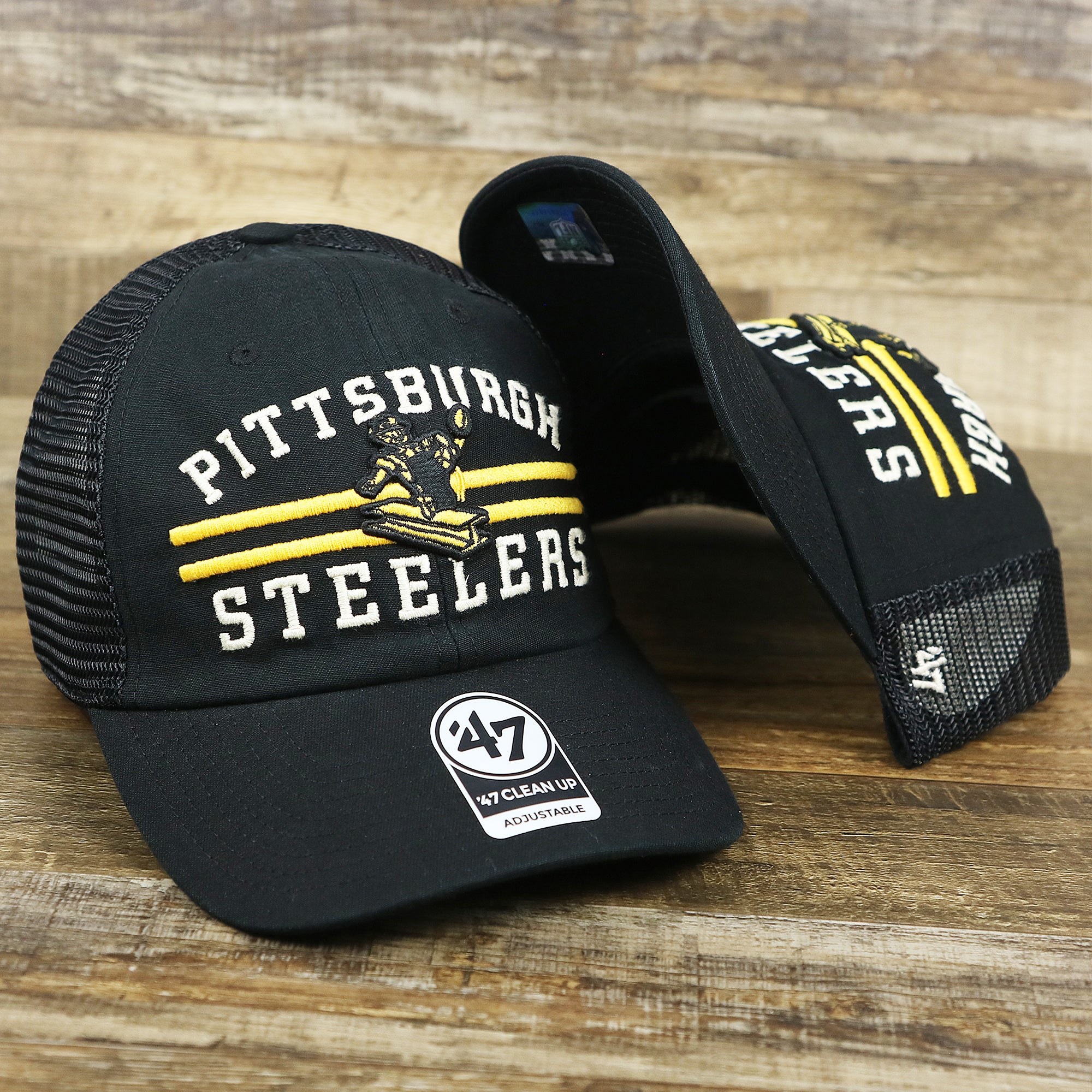 Throwback Pittsburgh Steelers Legacy Logo Highpoint Mesh Back Dad Hat