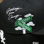 The Southside Cloud Icon Patch on the Chicago White Sox Southside Side Patch Gray Bottom 59Fifty Fitted Cap | Black 59Fifty Cap