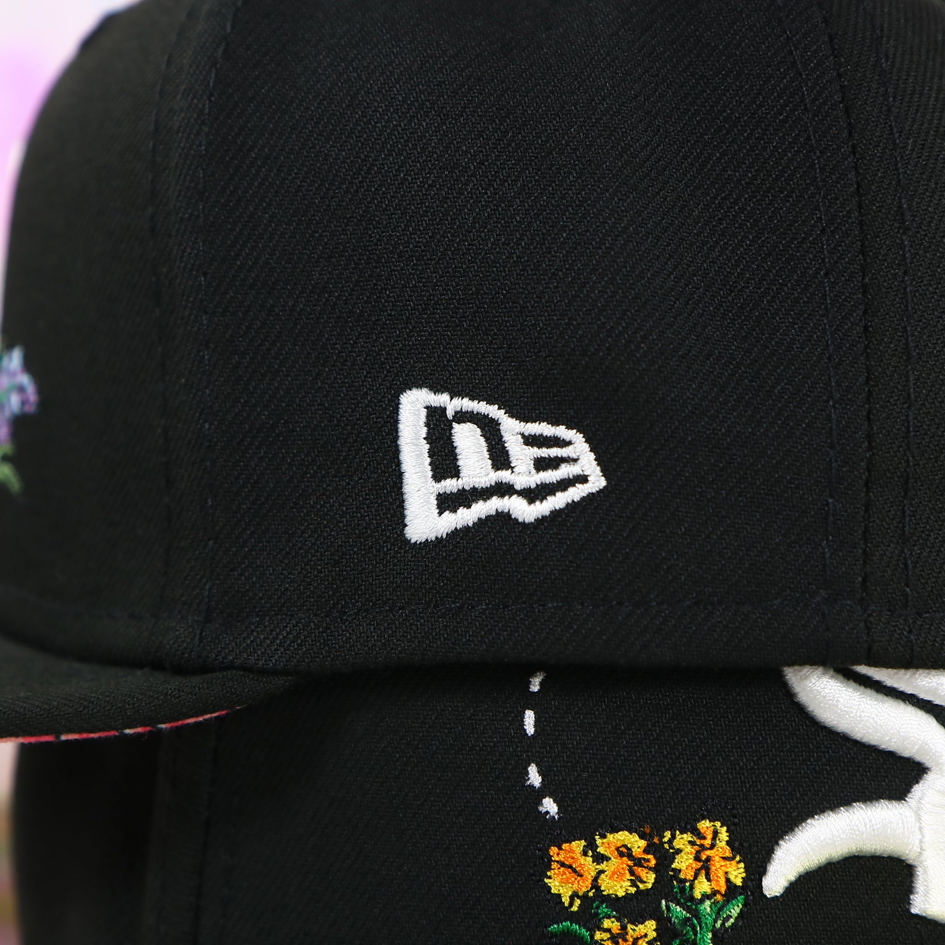 Chicago White Sox Floral Print Undervisor Spring Embroidery 59Fifty Fitted Cap | Black 59Fifty Cap