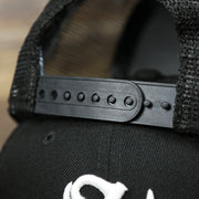 Thew Black Adjustable Strap on the Chicago White Sox Metallic All Star Game MLB 2022 Side Patch 9Fifty Mesh Snapback | ASG 2022 Black Trucker Hat