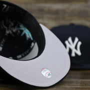 The Undervisor on the New York Yankees Lady Liberty Side Patch Gray Bottom 59Fifty Fitted Cap | Navy Blue 59Fifty Cap