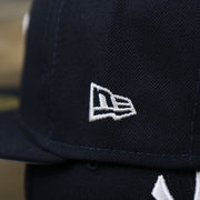 The New Era Logo on the New York Yankees Lady Liberty Side Patch Gray Bottom 59Fifty Fitted Cap | Navy Blue 59Fifty Cap