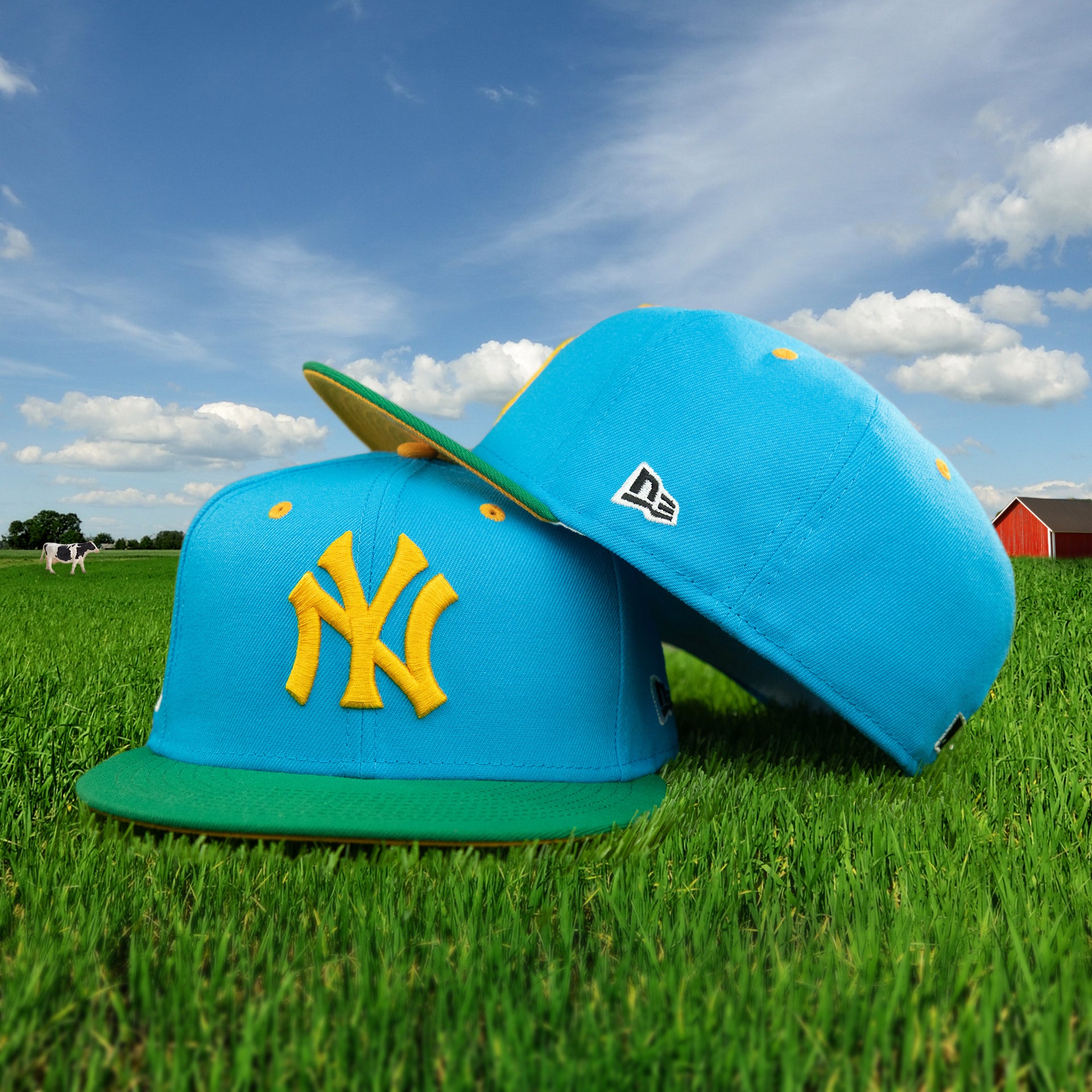 Wearer's left and front of the New York Yankees Cooperstown "Ice Cream Pack" 1952 World Series Side Patch 59Fifty Fitted Cap | nohiosafariclub Exclusive